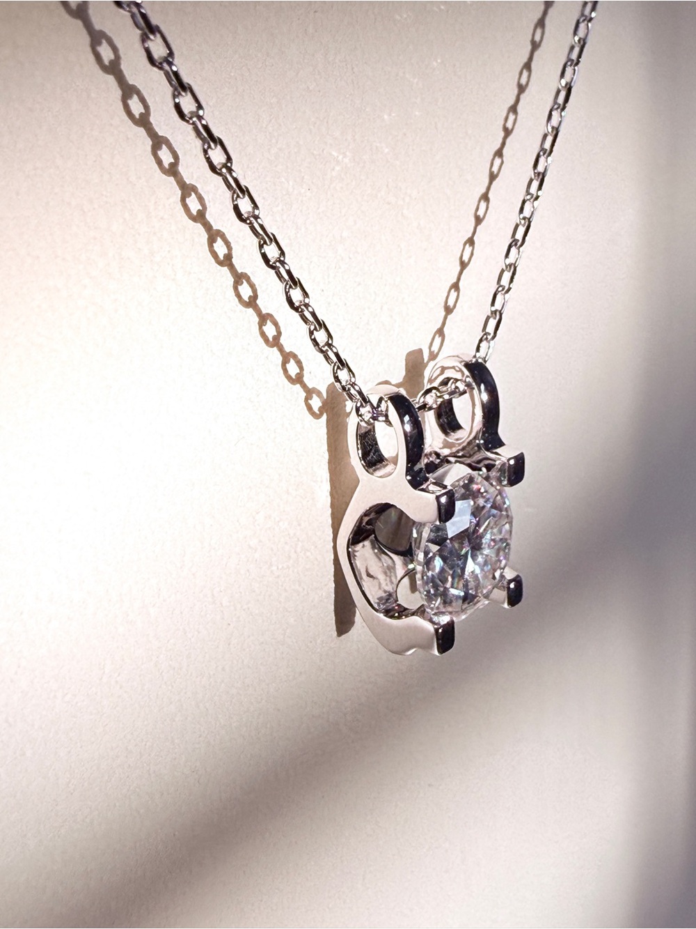 18K Plated S925 C-Shape Moissanite Diamond Necklace
